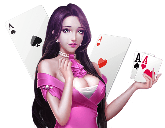 數字遊戲與棋牌代言人 — 拿撲克牌的女性角色